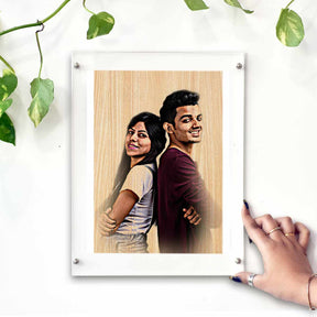 Personalised Wood Texture Print Poster Frame Couple