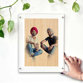 Personalised Wood Texture Print Poster Frame Frame Friends