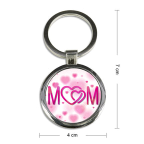 Mom Round Metal Keychain for Mom