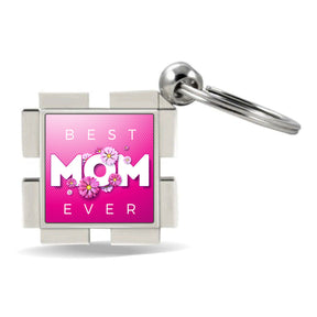 Best Mom Ever Square Metal Keychain
