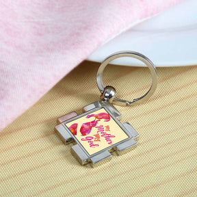 My Mother My God Square Metal Keychain