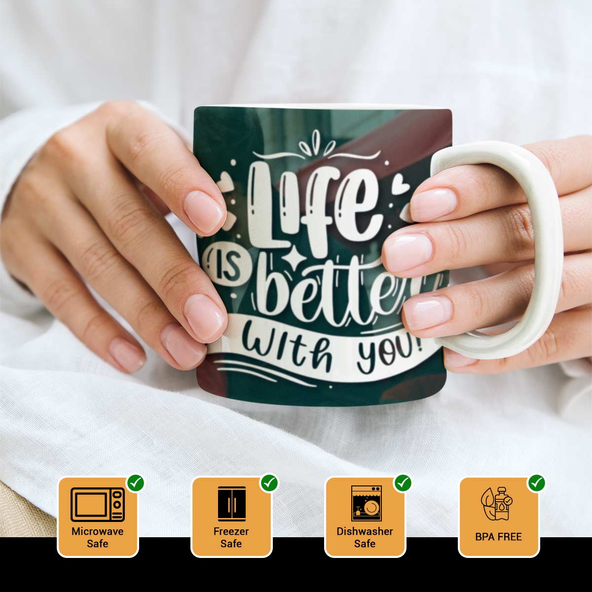 Personalised Life is Better with You Coffee Mug