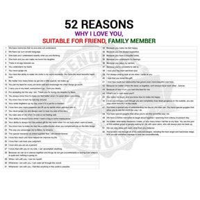 Personalised 52 Reasons Why I Love You Bulb Jar