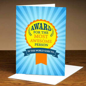 Personalised Award for the most Awesome Person Mirror Card
