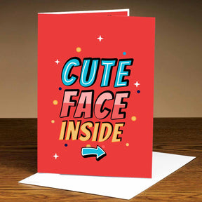 Personalised Cute Face Inside Mirror Card