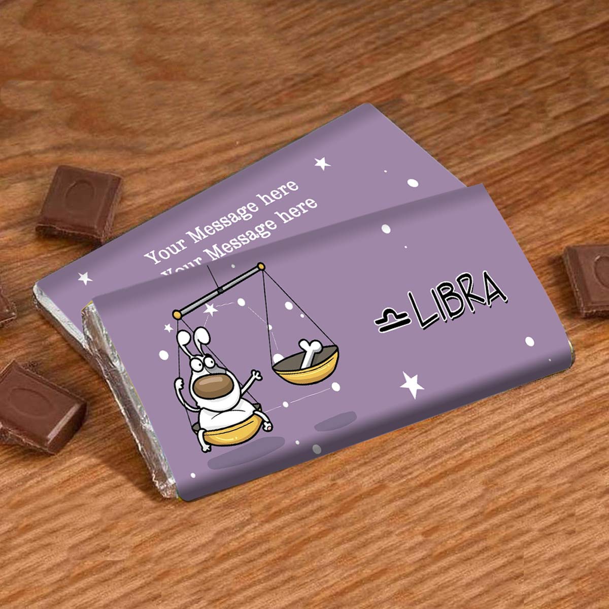 Cute Libra Personalised Choco Bar
