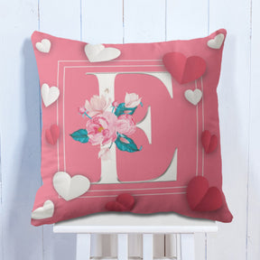 Personalised Love Initial Cushion - Pink