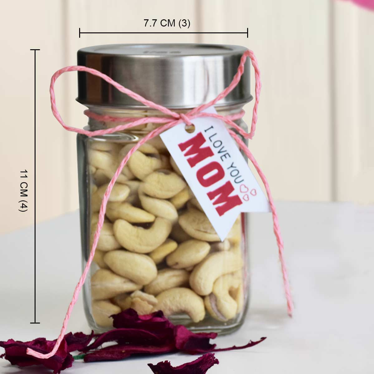 3 Piece Hamper for Mothers Day with Buddha Figure, Cashew Nuts and Greeting Card