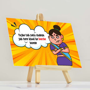 Hilarious Maa Ka Gyan, Mom's Words of Wisdom Easel with Cards