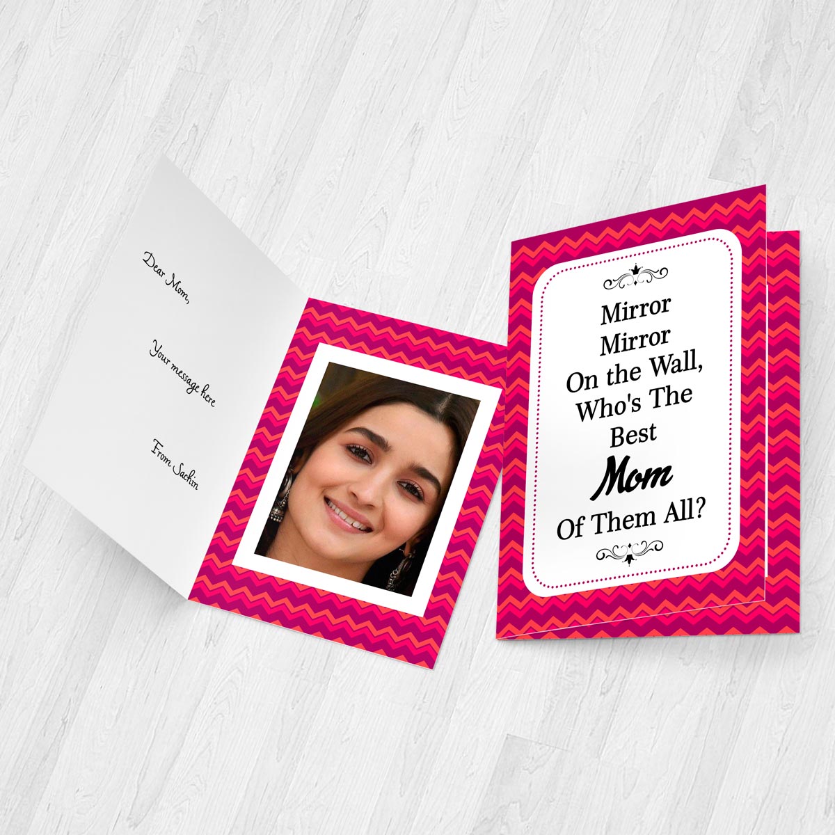 Personalised Who is the Best Mom Mirror Card