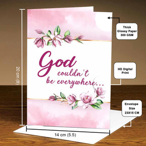 Personalised God Couldn't be everywhere Mirror Card