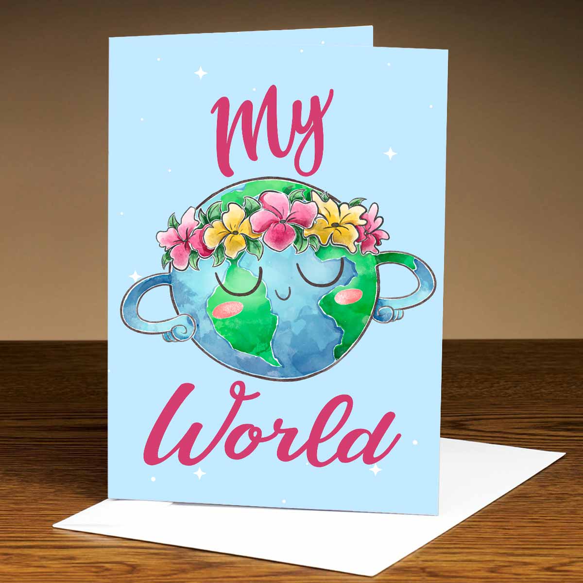 Personalised My Beautiful World Mom Mirror Card-2