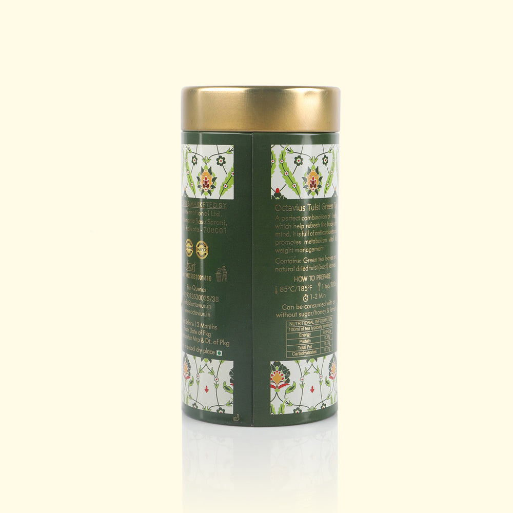 Tulsi Lemongrass Green Tea Loose Leaf - 75 Gms Tin Can