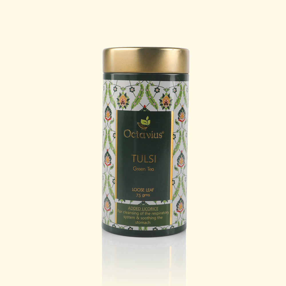 Tulsi Licorice Green Tea Loose Leaf - 75 Gms Tin Can