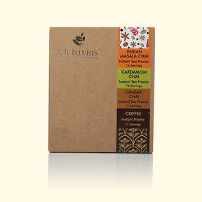 4 in 1 Instant Premix - Indian Masala, Ginger, Cardamom, Coffee 50 Sachets (Economy Pack)