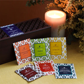 Assortment of Fine Teas- 60 Teabags in Cutwork Wooden Box