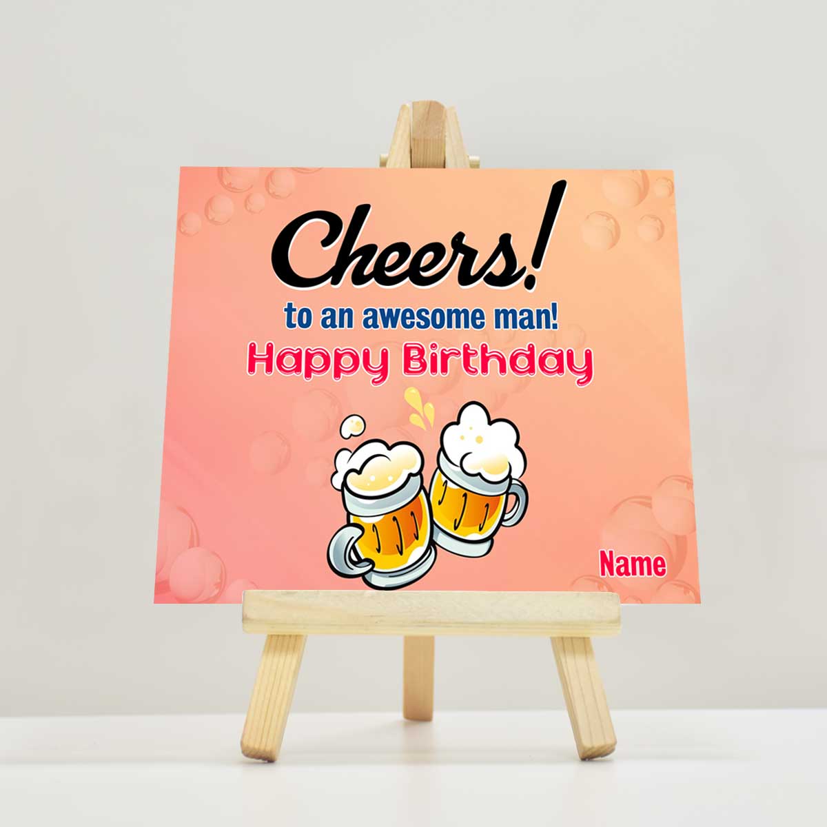 Personalised Cheers To the Awesome Man! Mini Easel-1