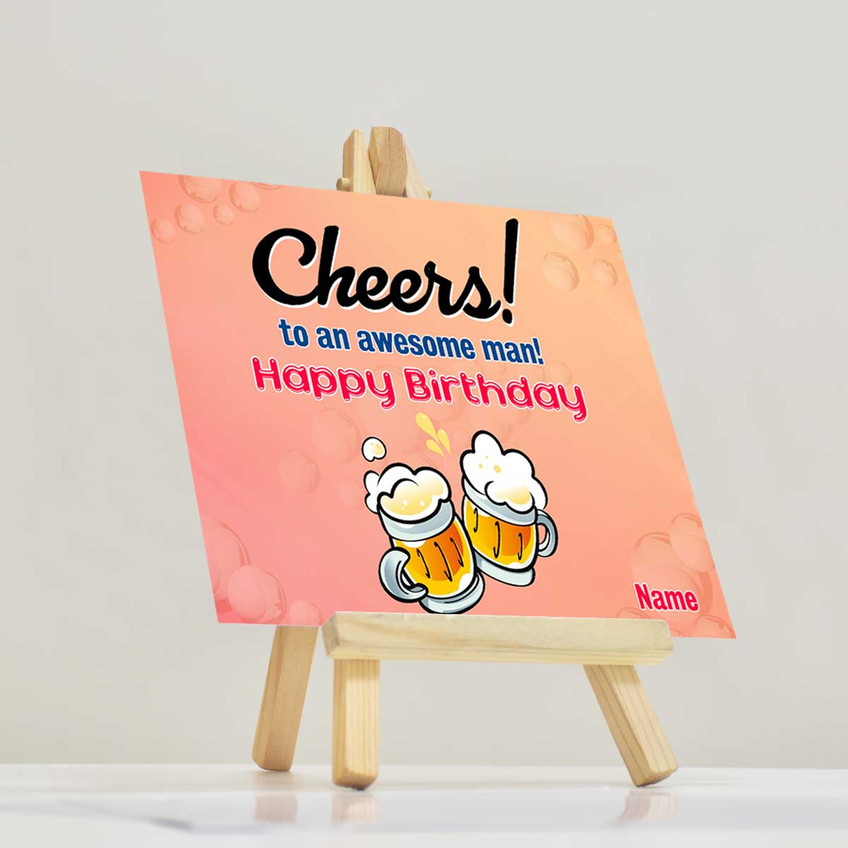 Personalised Cheers To the Awesome Man! Mini Easel-2