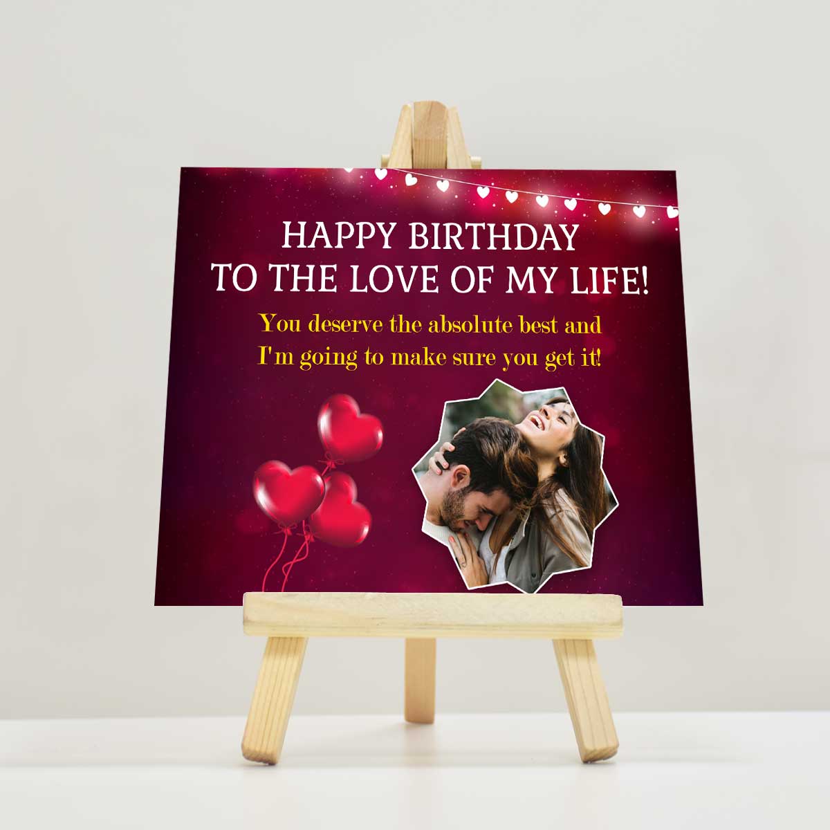 Personalised Happy Birthday To The Love Of My Life Mini Easel