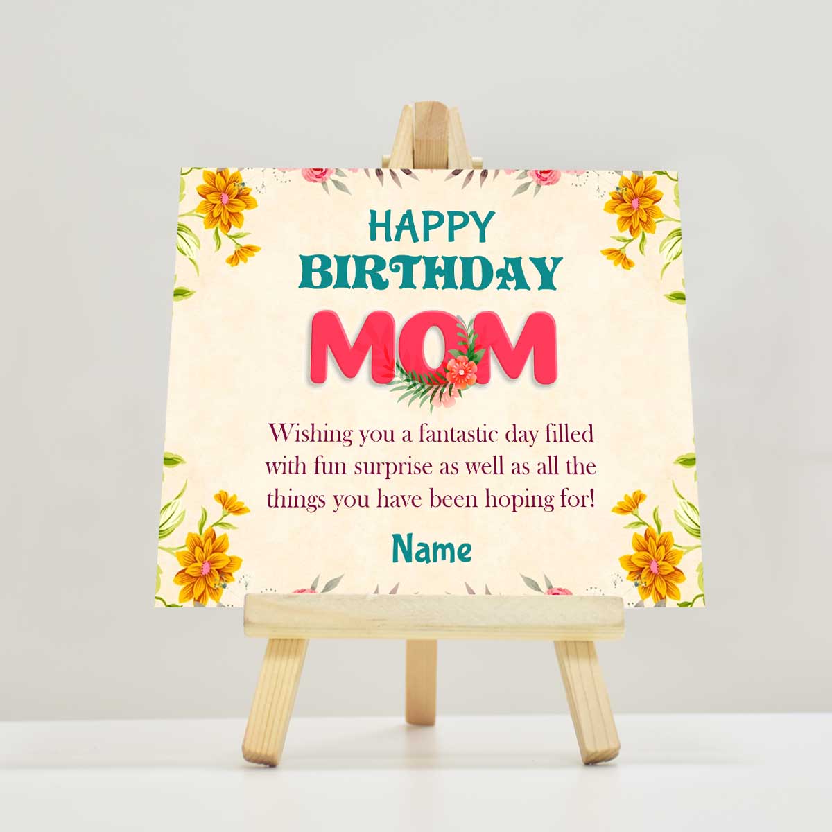 Personalised Happy Birthday To My Awesome Mom Mini Easel