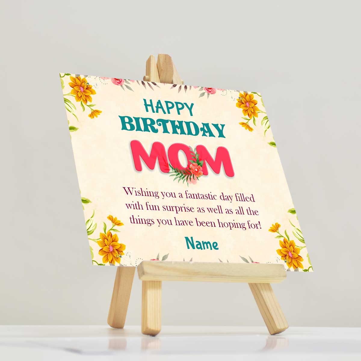 Personalised Happy Birthday To My Awesome Mom Mini Easel