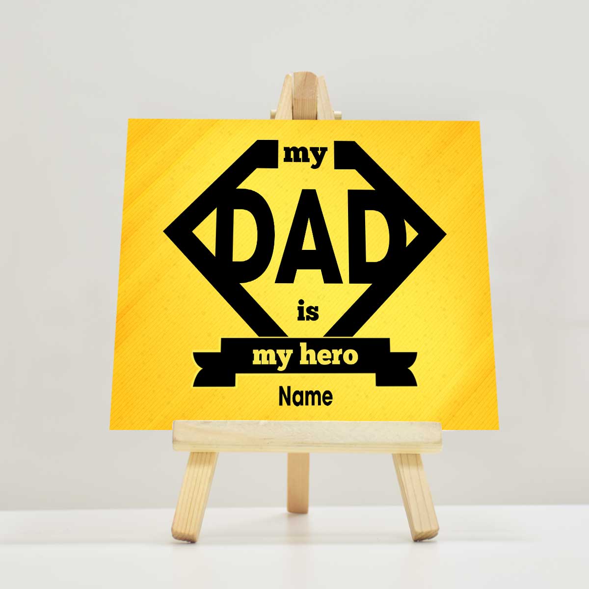 Personalised My Dad Is My Hero Mini Easel-1