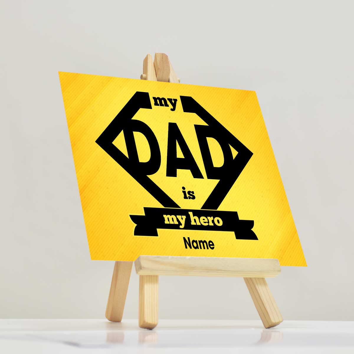 Personalised My Dad Is My Hero Mini Easel