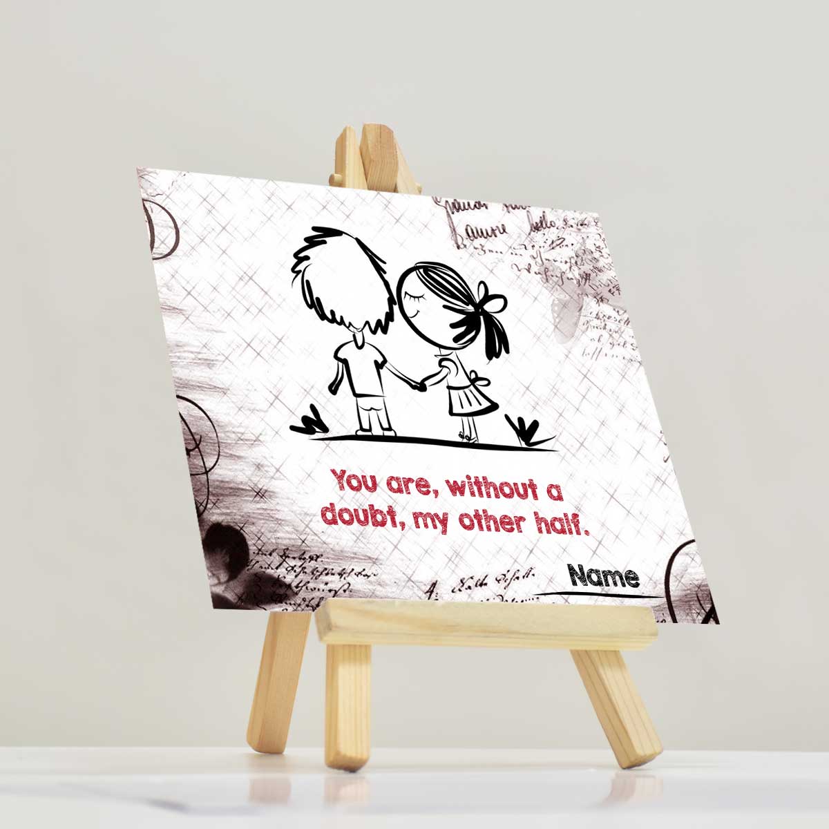 Personalised My Other Half Mini Easel