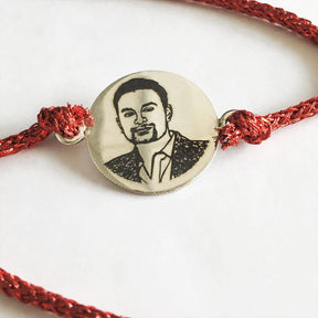 Personalized Soul Brother Photo Engraved Silver Rakhi