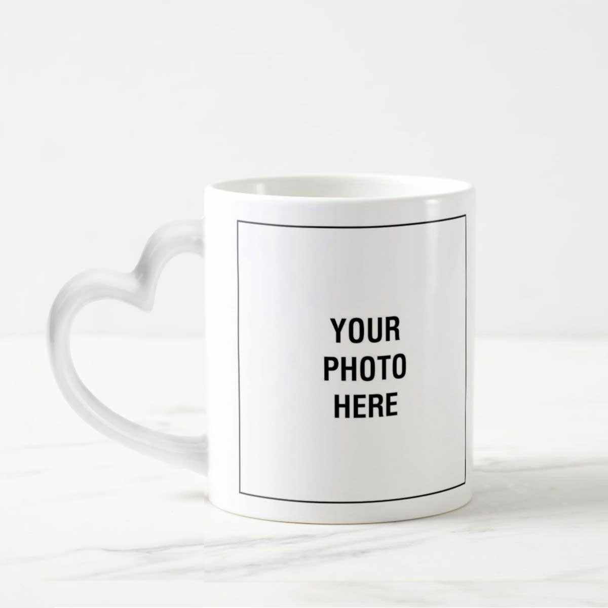 Personalised Photo Heart Shape Handle Ceramic Mug-2