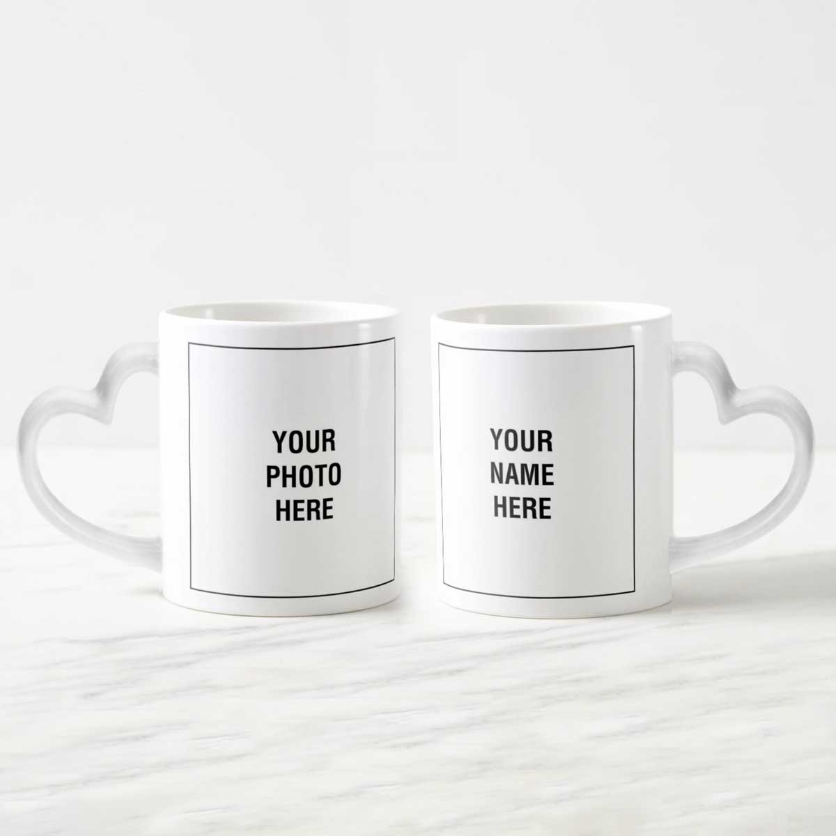 Personalised Photo Heart Shape Handle Ceramic Mug-1