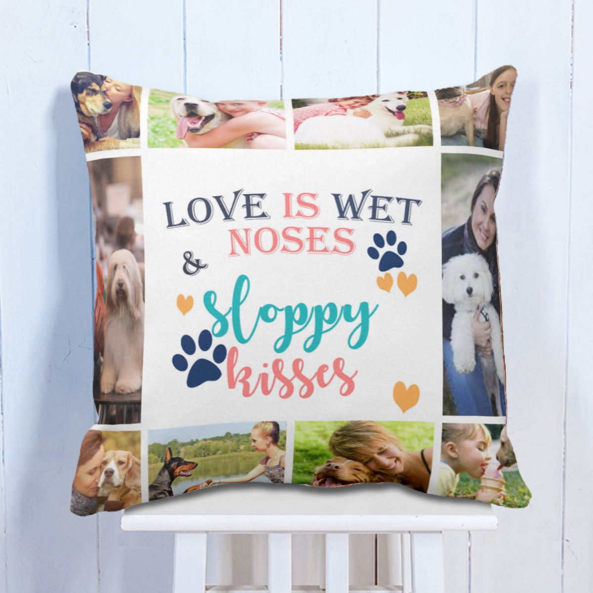 Personalised Sloppy Kisses Pet Cushion