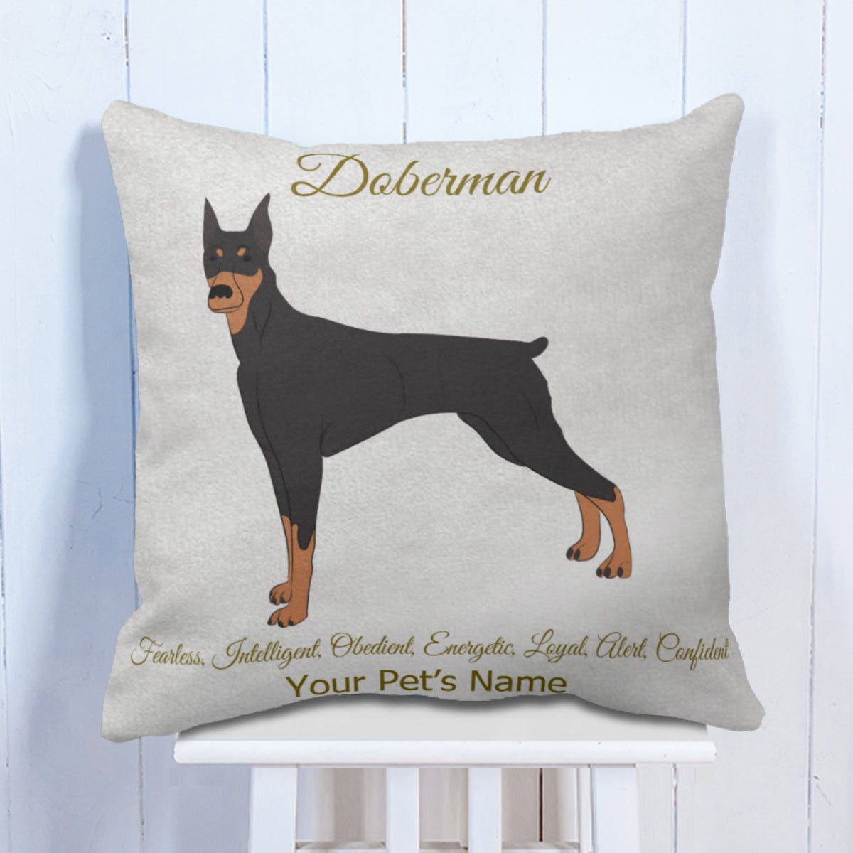 Personalised Dobermann Cushion