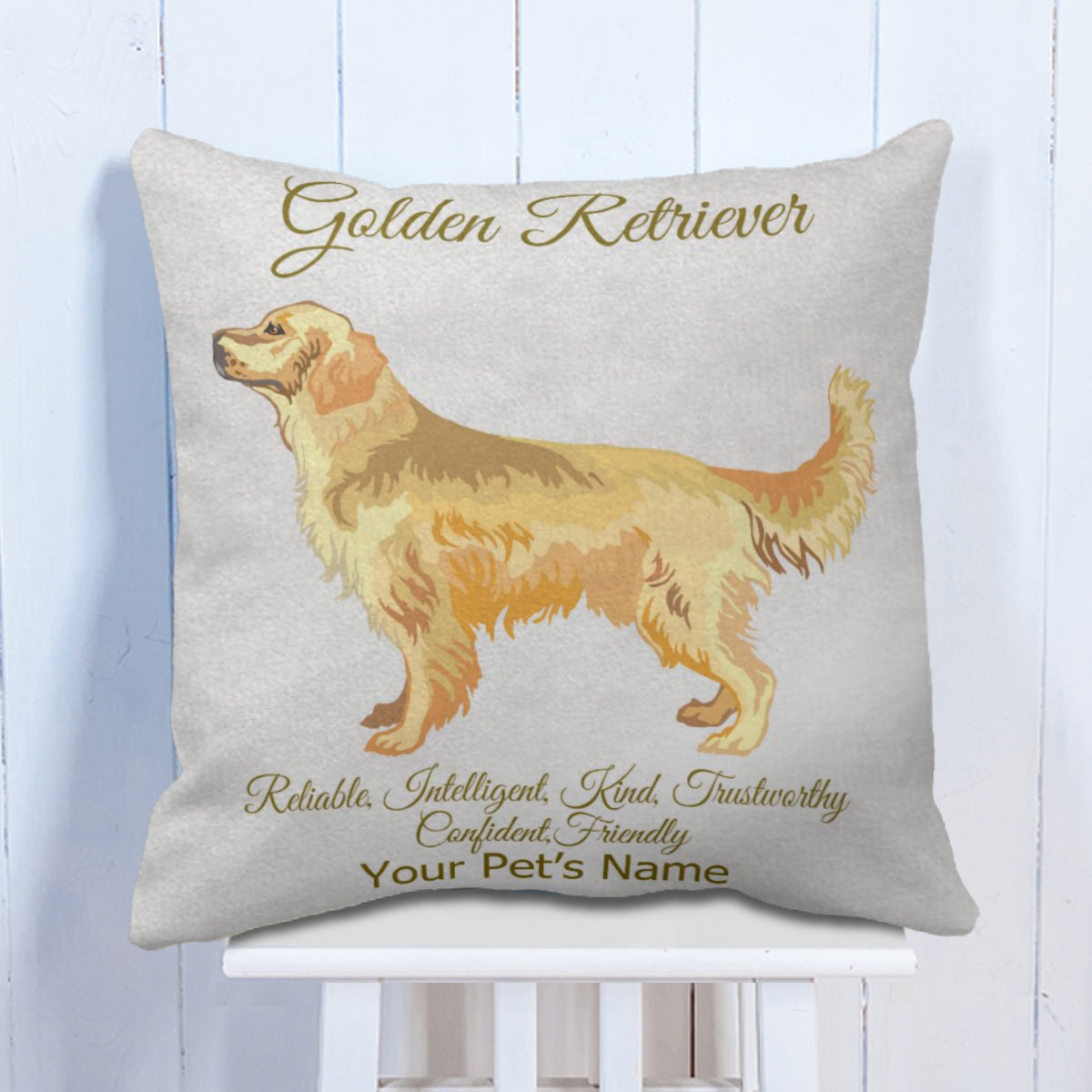 Personalised Golden Retriever Cushion