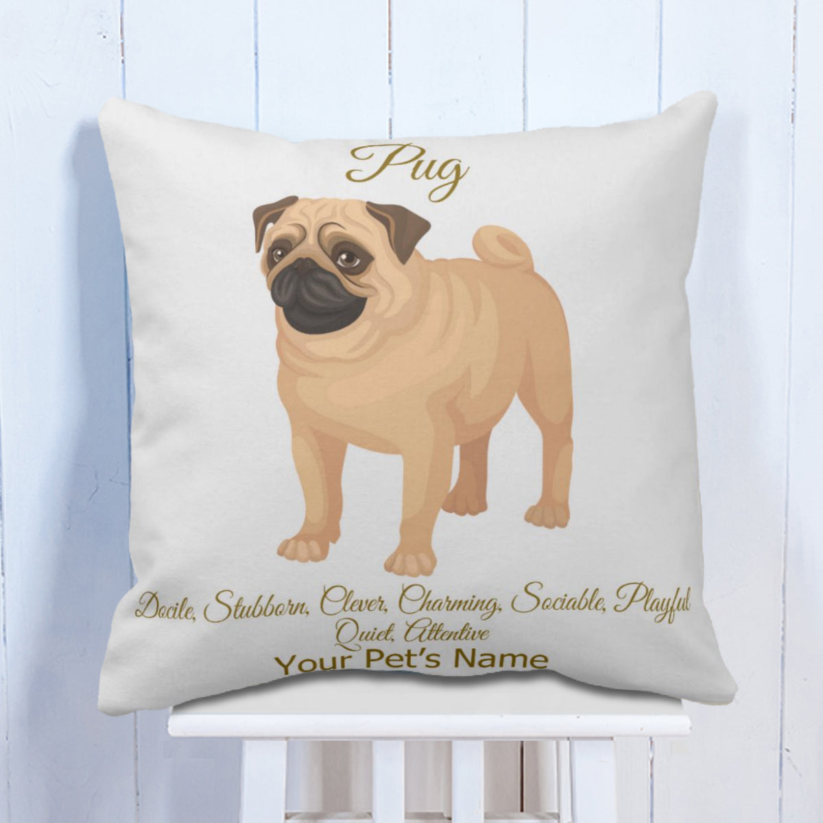 Personalised Pug Cushion