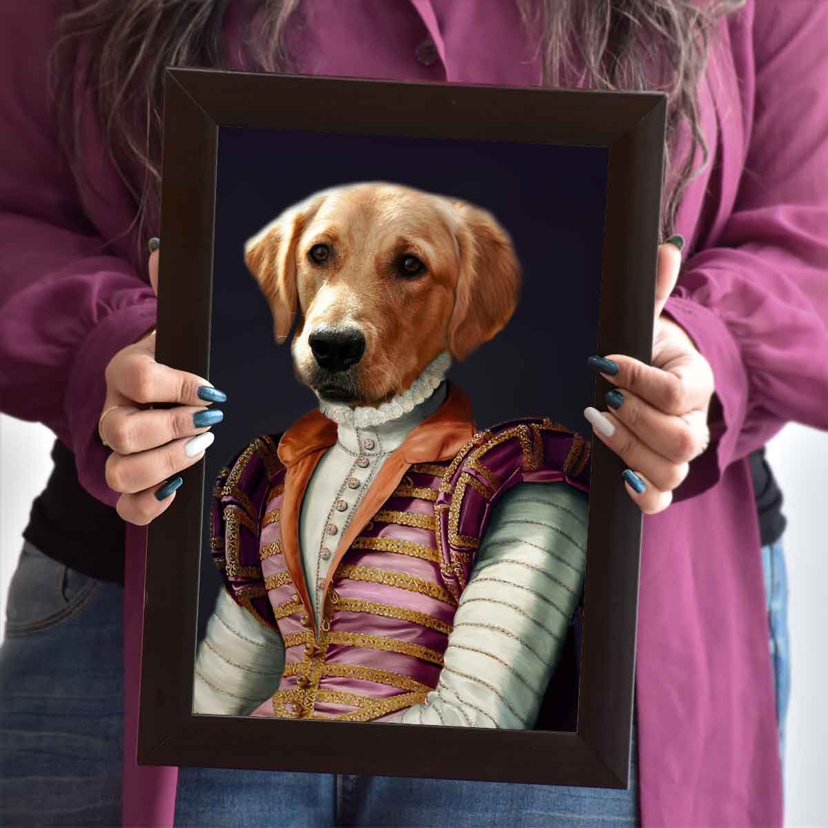 Personalized The Prince Pet Digital Portrait Photo Frame