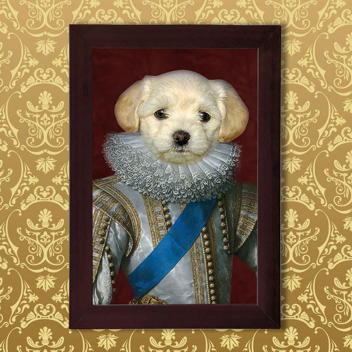 Personalised Renaissance Nobleman Digital Portrait Photo Frame
