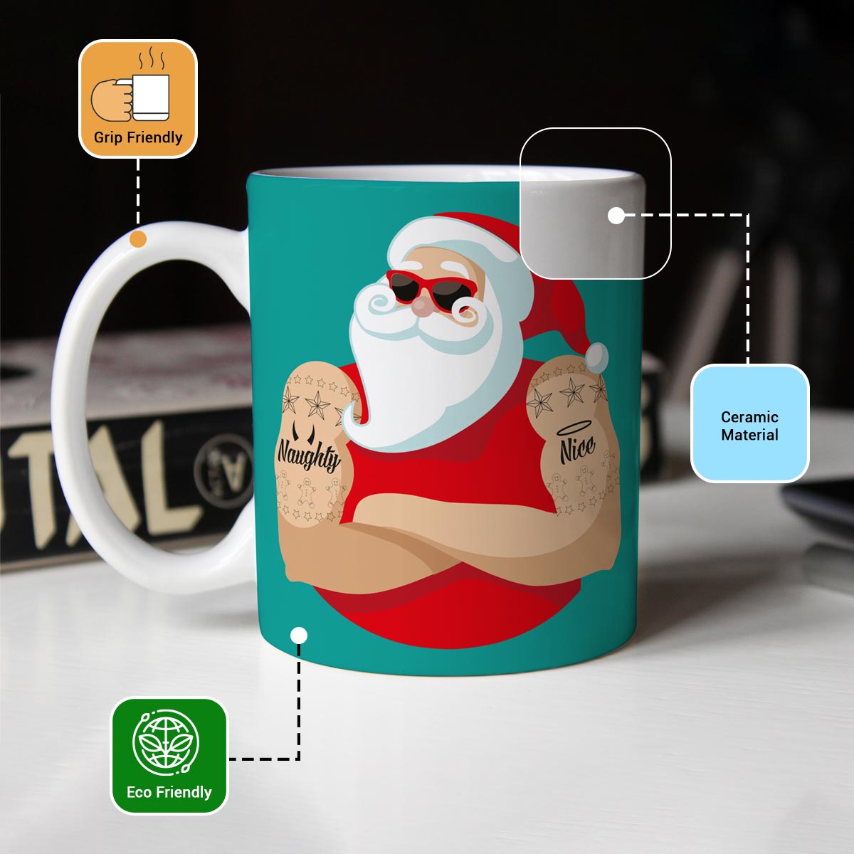 Nice or Naughty Christmas Coffee Mug