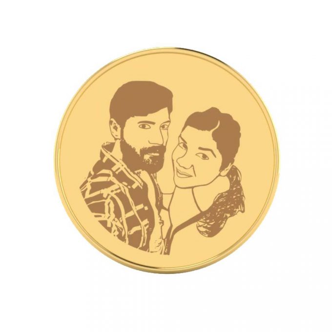 Knits Of Love Photo Engraved Gold Coin-1