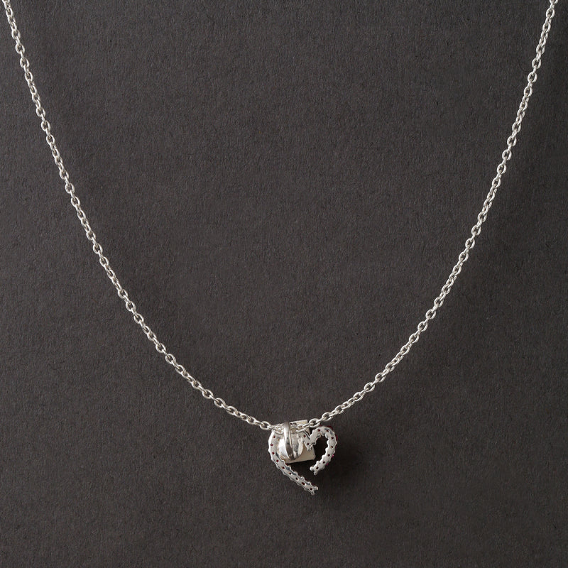 Pearl & Ruby Heart Necklace