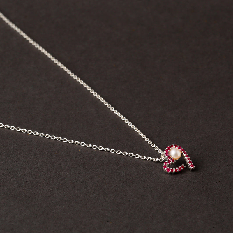 Pearl & Ruby Heart Necklace-1