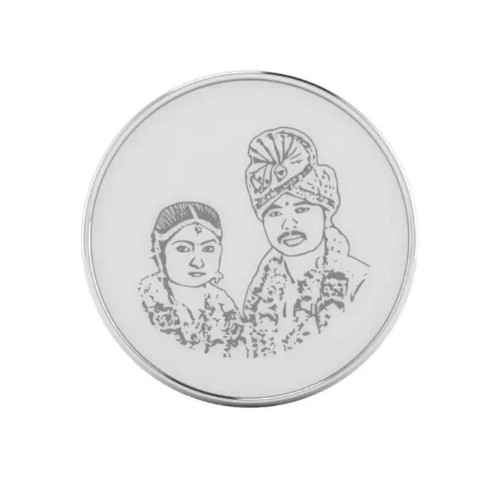 Just Married Photo Engraved Silver Coin-1