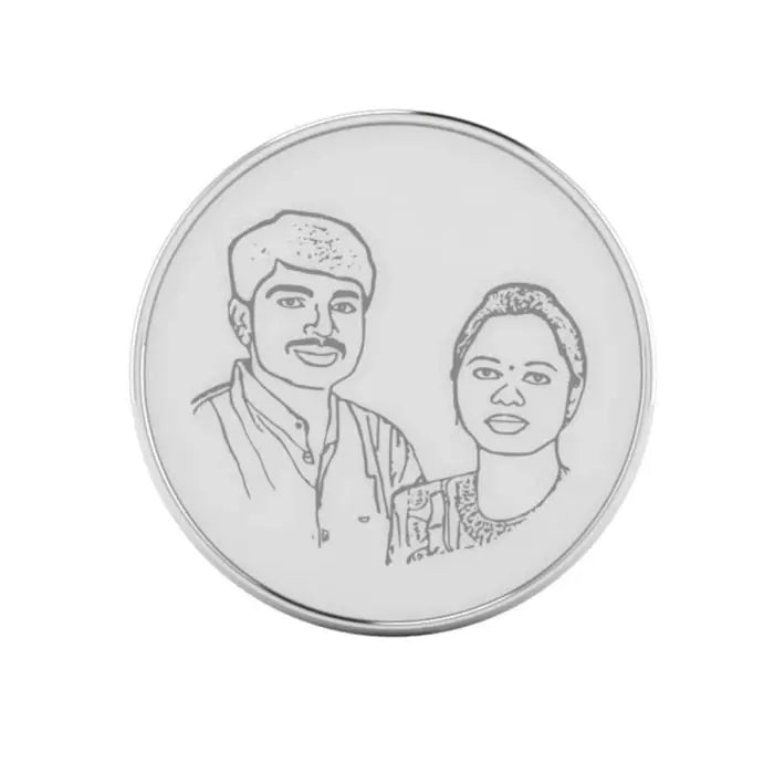 Ideal Couple Photo Engraved Silver Coin