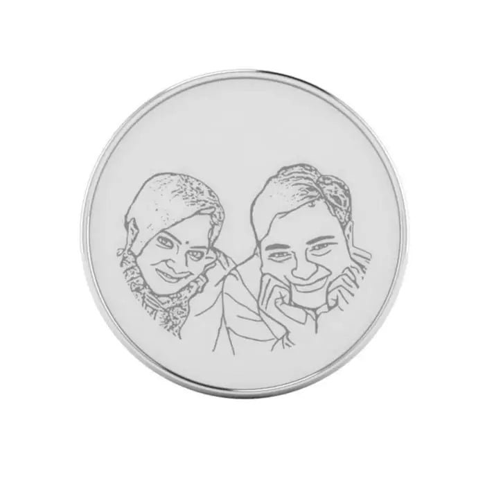 Smiling Couple Photo Engraved Coin