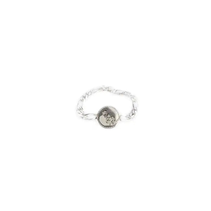 Personalized Photo Engraved Silver Bracelet