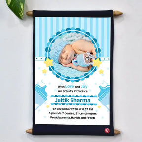 Personalised Baby Boy Announcement Scroll