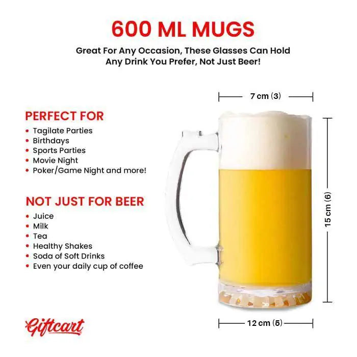 Kal Se Daaru Band Beer Mug 600ml - Beer Lover Gift