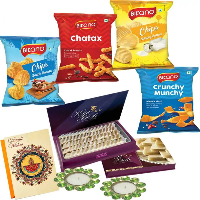 Bikano Chips'n'snacks hamper and Kaju katli-Diwali special