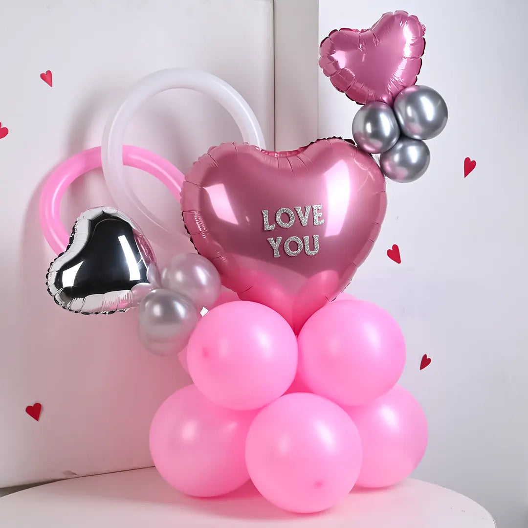 Blushing Hearts Balloon Bouquet