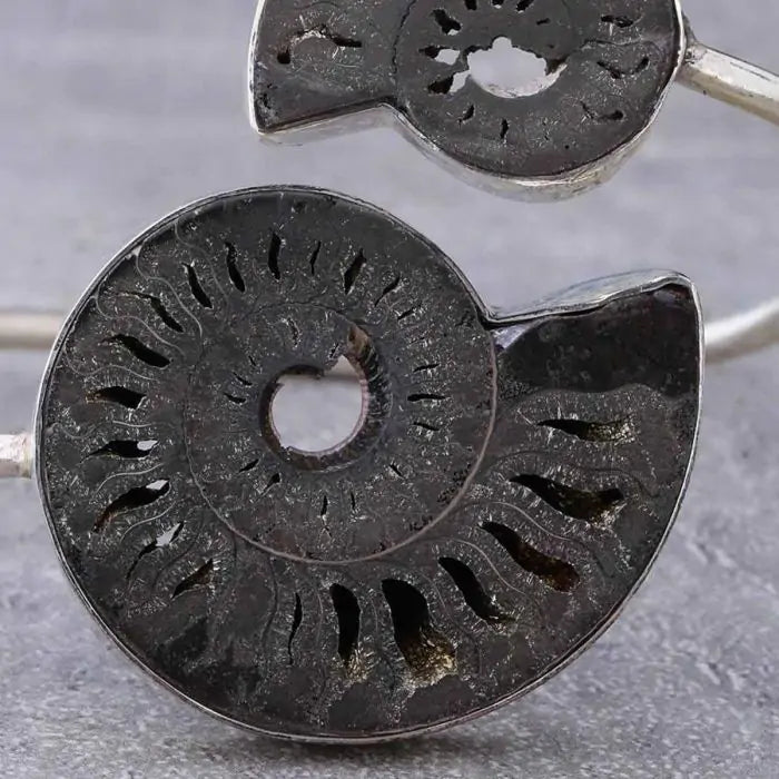 Spiral Pyrite Ammonite Bracelet